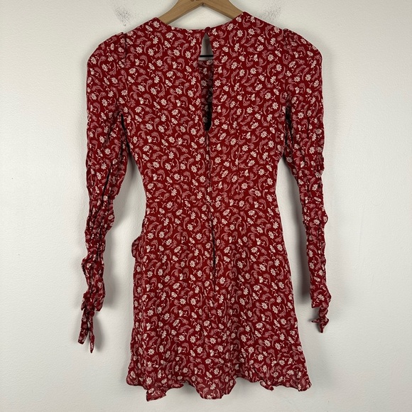 Reformation Lucita Floral Wrap Long Sleeves Mini Dress Sz 0 - Picture 7 of 9